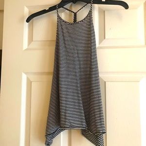 Hollister Black & White Striped Hi-lo Tank Top